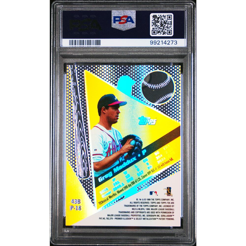 1999 Topps Tek Pattern 18 #43B Greg Maddux PSA 7 Atlanta Braves - Pop 1 - Picture 2 of 12